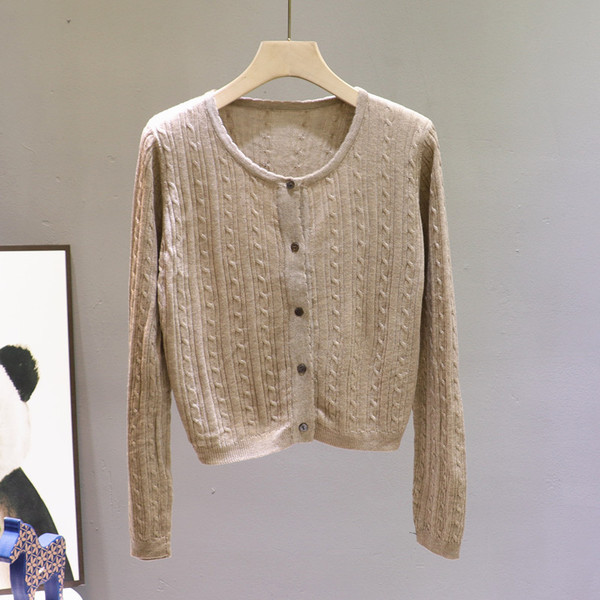 Νέο μοντέλο γυναικεία ζακέτα με κουμπιά και οβάλ ντεκολτέ