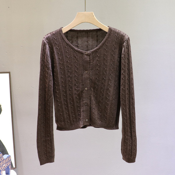 Νέο μοντέλο γυναικεία ζακέτα με κουμπιά και οβάλ ντεκολτέ