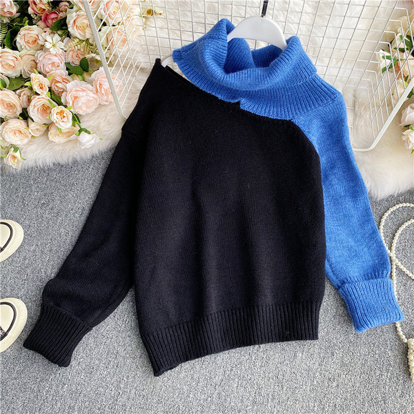 Polo krae ja pikkade varrukatega naiste kampsun mitmes värvitoonis