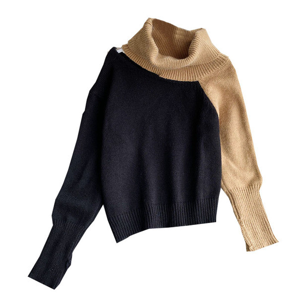 Polo krae ja pikkade varrukatega naiste kampsun mitmes värvitoonis