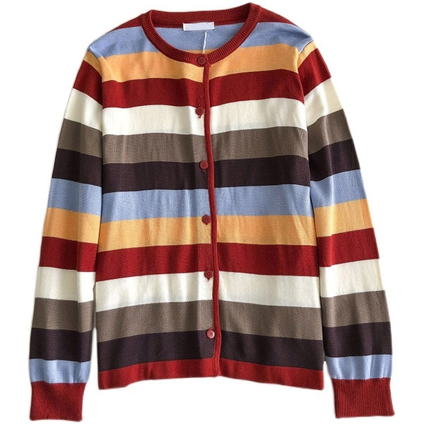 Ümara kaelusega vabaaja naiste kardigan