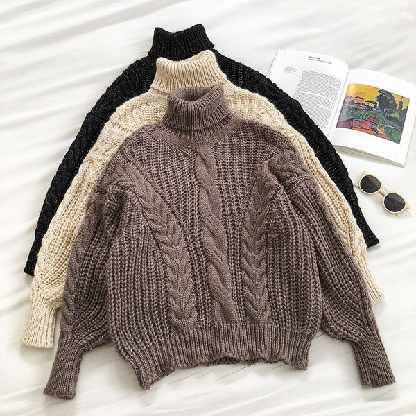 Moodne naiste kampsun polo krae ja pikkade varrukatega