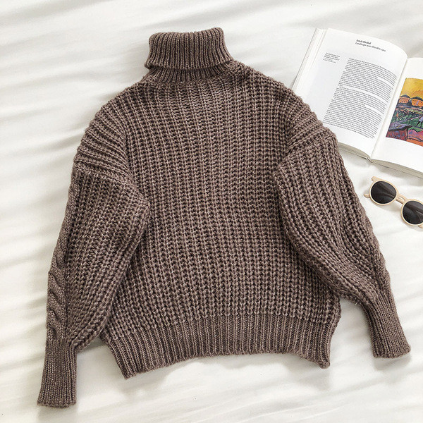 Moodne naiste kampsun polo krae ja pikkade varrukatega