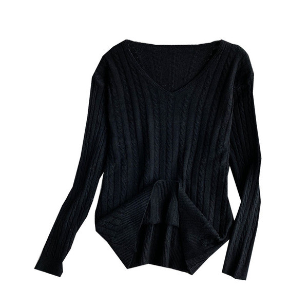 Γυναικείο casual πουλόβερ με λαιμόκοψη σε διάφορα χρώματα