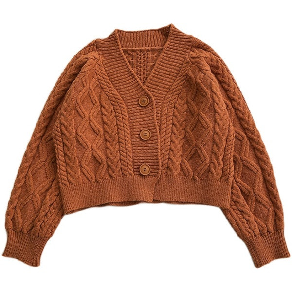 Ležerni ženski kardigan u retro stilu s gumbima