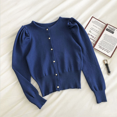 Casual γυναικεία ζακέτα με κουμπιά και στρογγυλή λαιμόκοψη