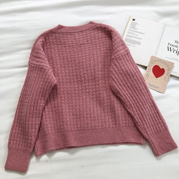 Casual γυναικείο πουλόβερ με στρογγυλή λαιμόκοψη και μακριά μανίκια