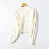 Naiste moodne ovaalse kaelusega kampsun