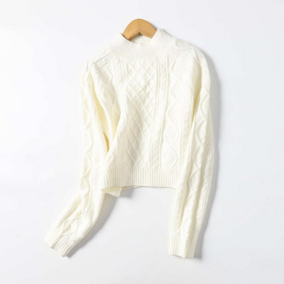 Naiste moodne ovaalse kaelusega kampsun