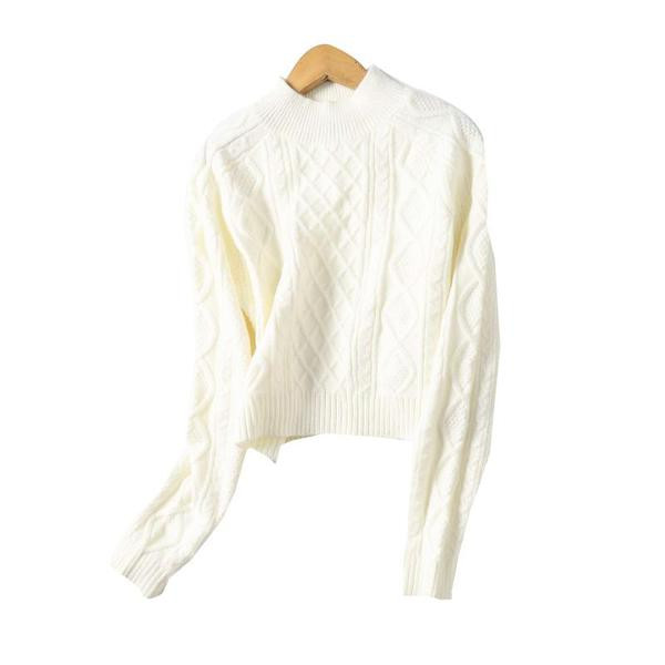 Naiste moodne ovaalse kaelusega kampsun