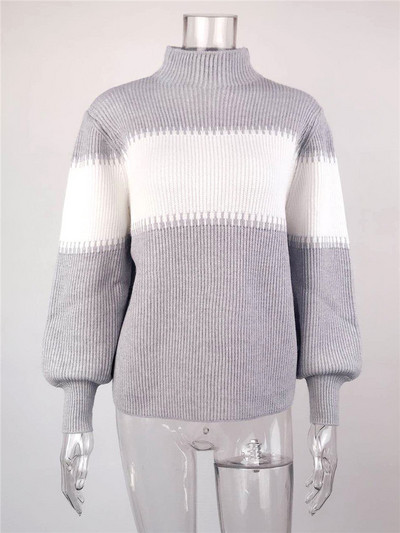 Ženski pulover širokog modela s visokim ovratnikom