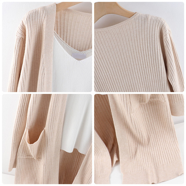 Νέο μοντέλο γυναικεία ζακέτα μακρύ μοντέλο με τσέπες