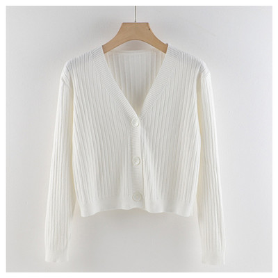 Casual γυναικεία ζακέτα με λαιμόκοψη και κουμπιά