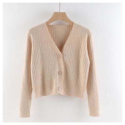 Casual γυναικεία ζακέτα με λαιμόκοψη και κουμπιά