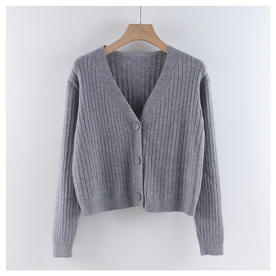 Casual γυναικεία ζακέτα με λαιμόκοψη και κουμπιά