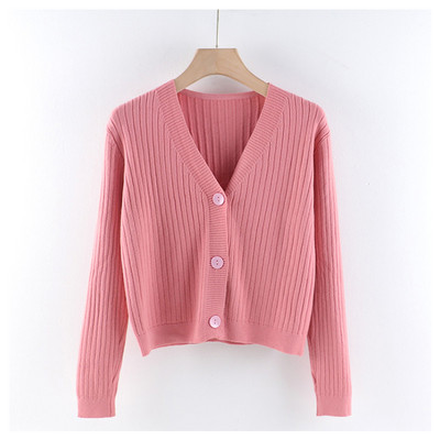 Casual γυναικεία ζακέτα με λαιμόκοψη και κουμπιά