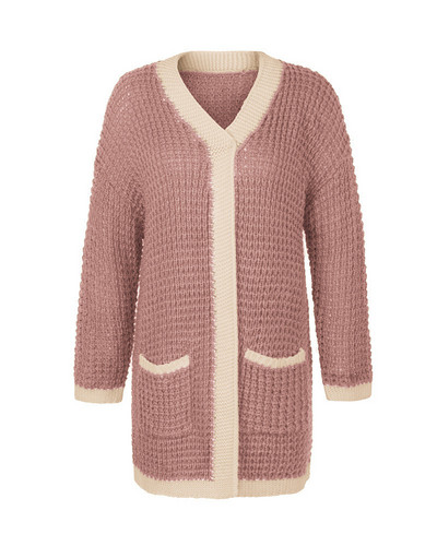 Μοντέρνα γυναικεία ζακέτα με τσέπες