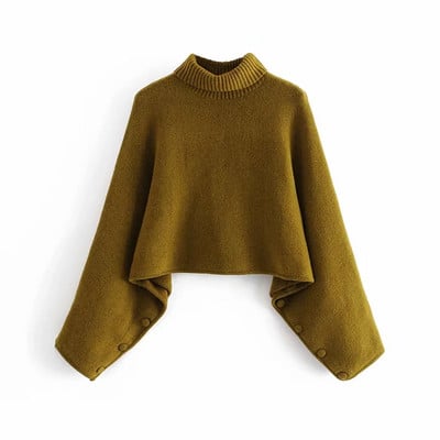 Γυναικείο πουλόβερ με κουμπιά - φαρδύ  μοντέλο