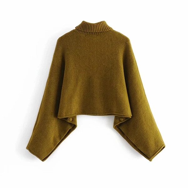 Naiste nööpide ja polo kraega kampsun - lai mudel