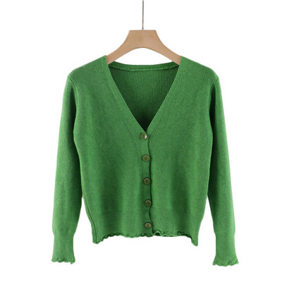 Γυναικεία ζακέτα με λαιμόκοψη και κουμπιά