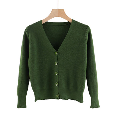 Γυναικεία ζακέτα με λαιμόκοψη και κουμπιά