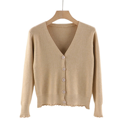 Γυναικεία ζακέτα με λαιμόκοψη και κουμπιά