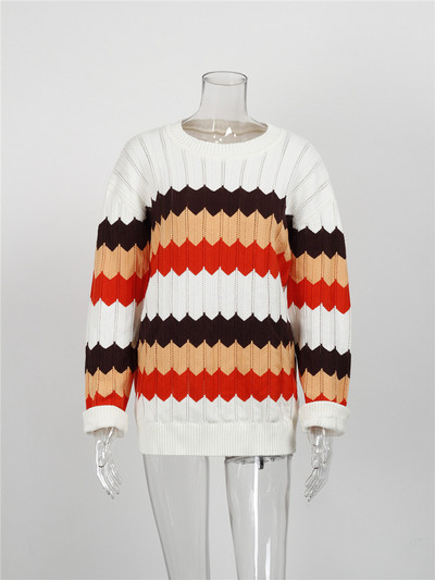 Naiste lai kampsun ovaalse kaelusega - lai mudel