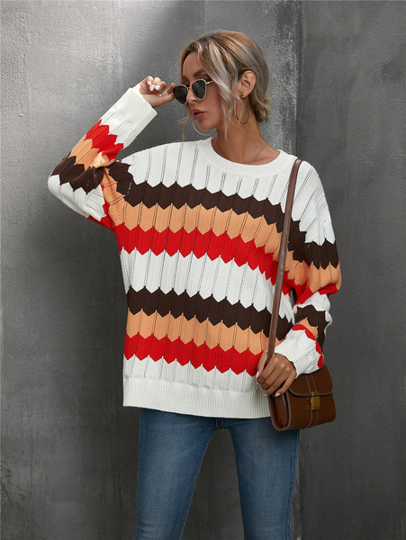 Naiste lai kampsun ovaalse kaelusega - lai mudel