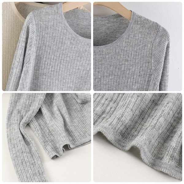 Γυναικείο casual πουλόβερ - με οβάλ ντεκολτέ και μακριά μανίκια
