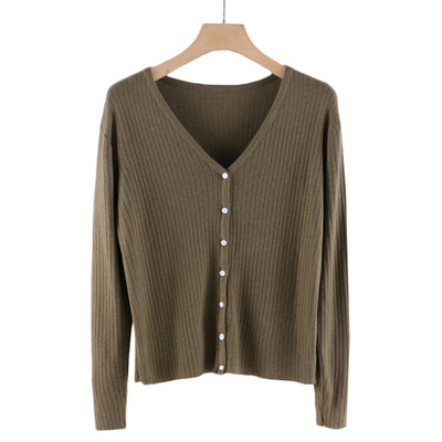 Uus mudel naiste nööpidega kardigan - spits-kaelus