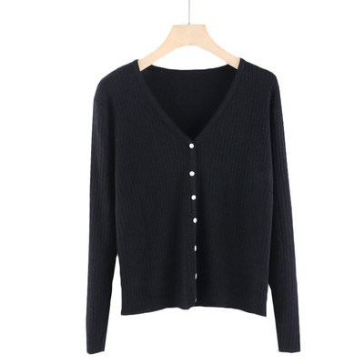 Uus mudel naiste nööpidega kardigan - spits-kaelus