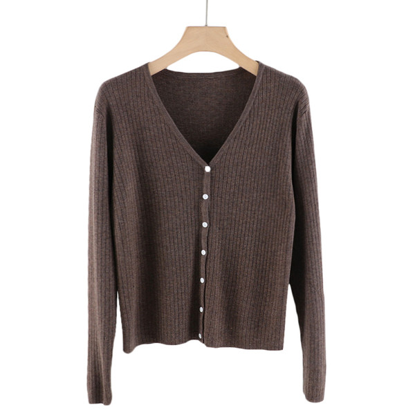 Uus mudel naiste nööpidega kardigan - spits-kaelus