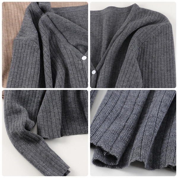 Uus mudel naiste nööpidega kardigan - spits-kaelus