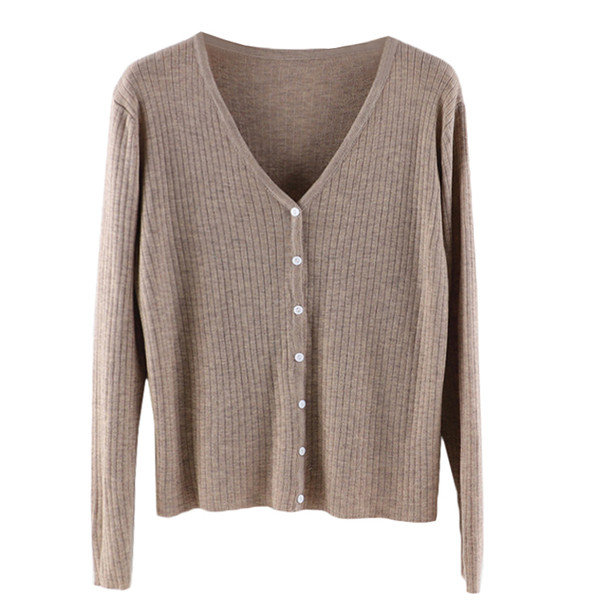 Uus mudel naiste nööpidega kardigan - spits-kaelus