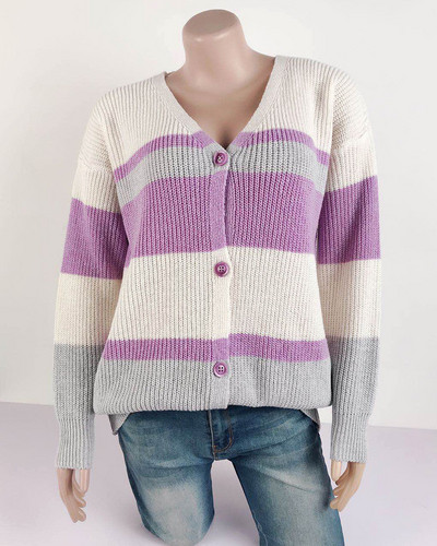 Γυναικεία καθημερινή ζακέτα με κουμπιά και  ντεκολτέ