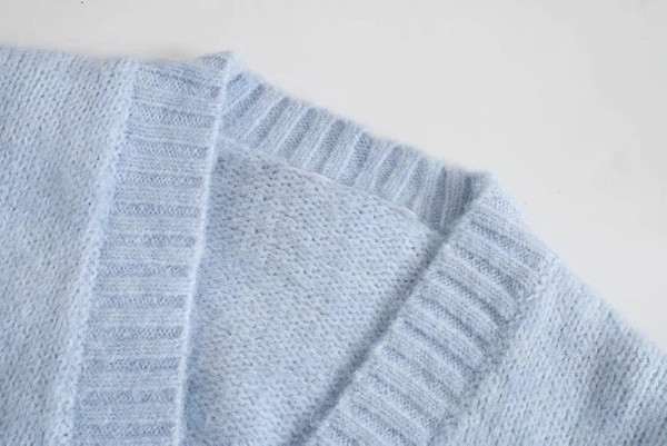 Sinist värvi tavaline naiste kardigan