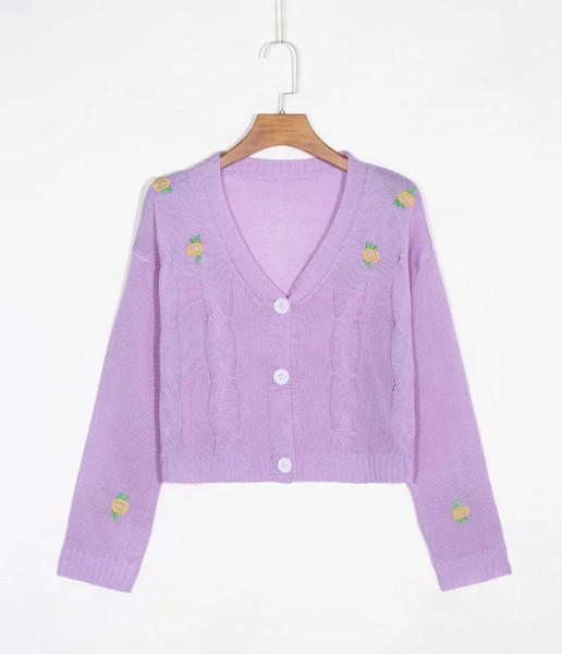 Naiste tikandiga kardigan lühike mudel