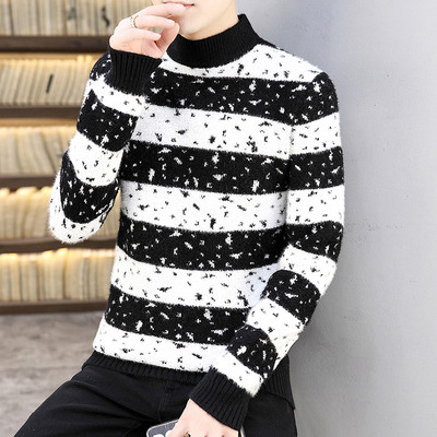 Moodne meeste triibuline polokraega kampsun