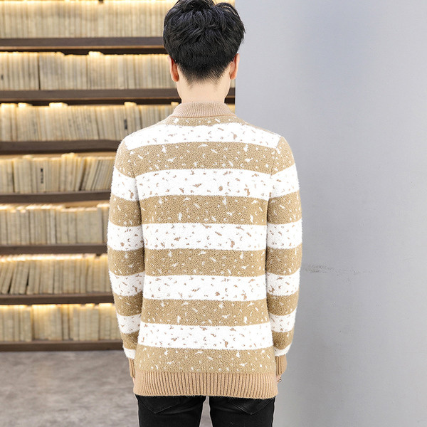 Moodne meeste triibuline polokraega kampsun