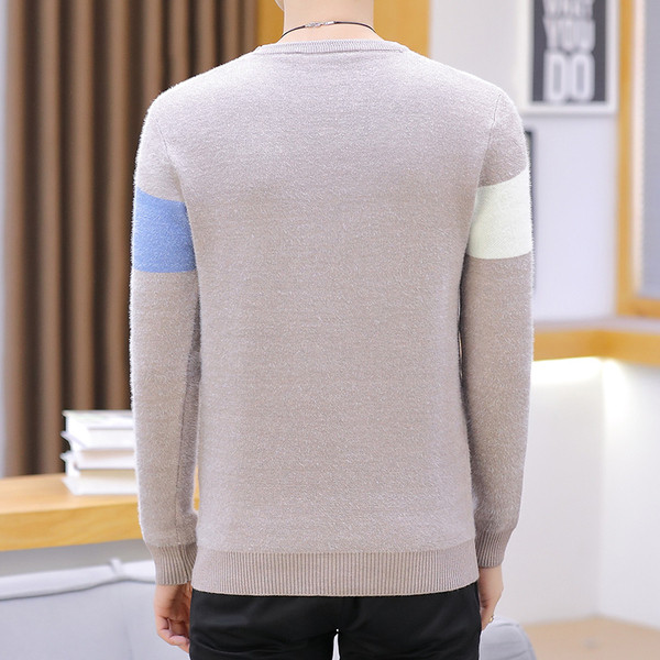 Meeste vabaaja kampsun kirja ja ümara kaelusega