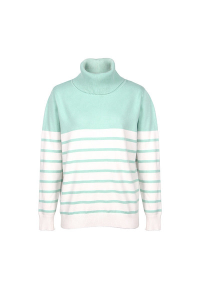 Ženski pulover s visokom polo kragnom - široki model