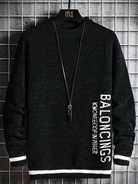 Sügis-talvine ovaalse kaelusega kampsun meestele