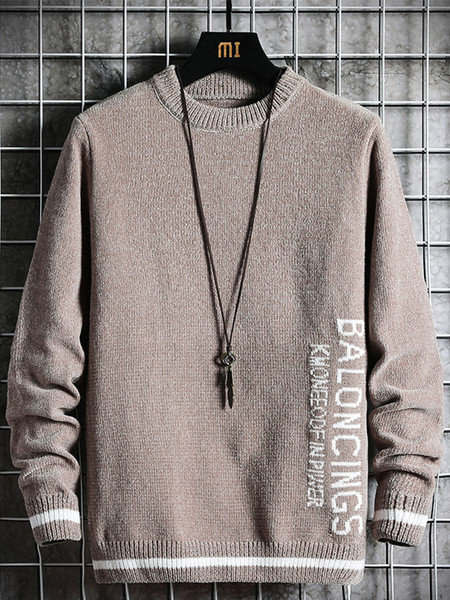 Sügis-talvine ovaalse kaelusega kampsun meestele