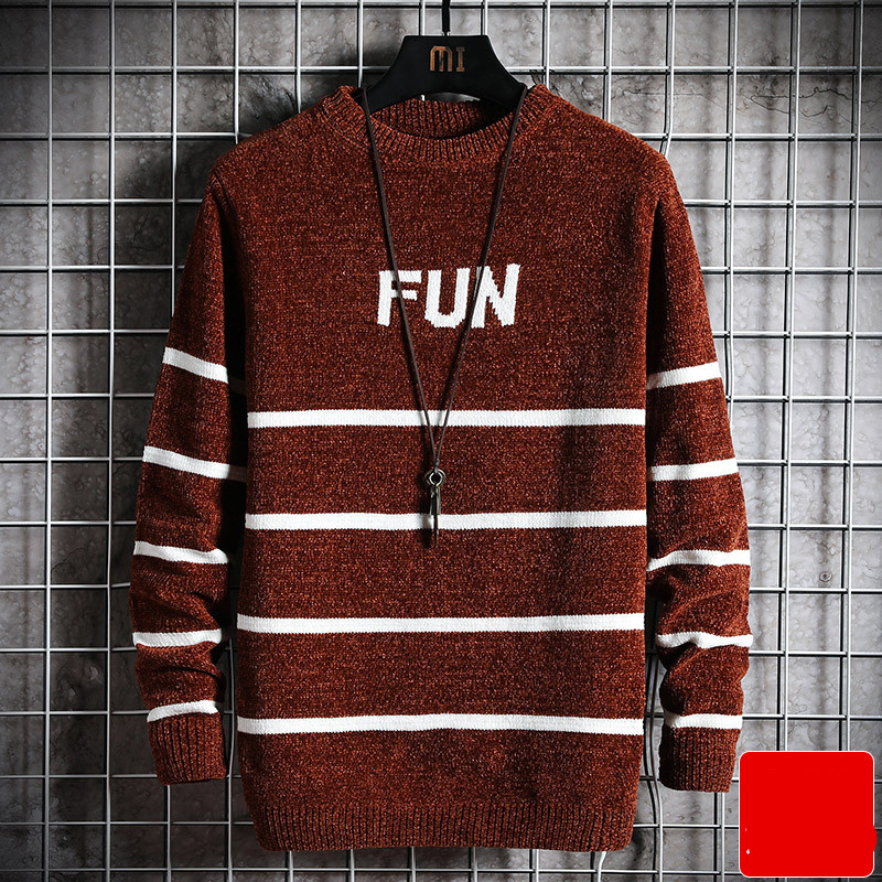 Sügis-talvine ovaalse kaelusega kampsun meestele