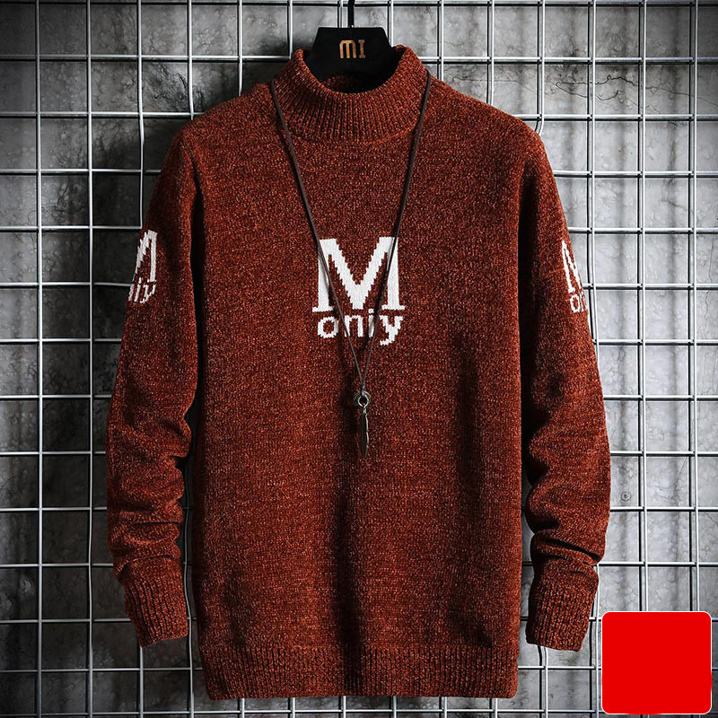 Sügis-talvine ovaalse kaelusega kampsun meestele