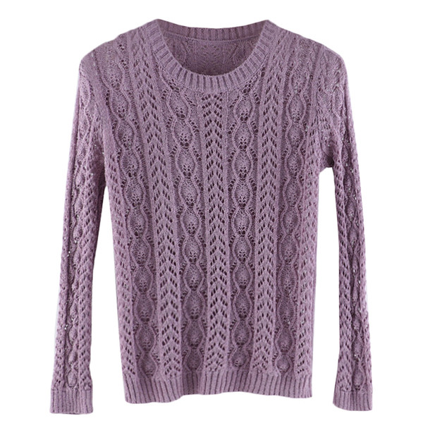 Μοντέρνο πλεκτό πουλόβερ με οβάλ ντεκολτέ