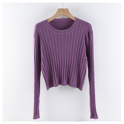 Γυναικείο πουλόβερ με στρογγυλή λαιμόκοψη Λεπτό μοντέλο