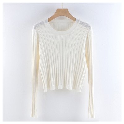 Γυναικείο πουλόβερ με στρογγυλή λαιμόκοψη Λεπτό μοντέλο