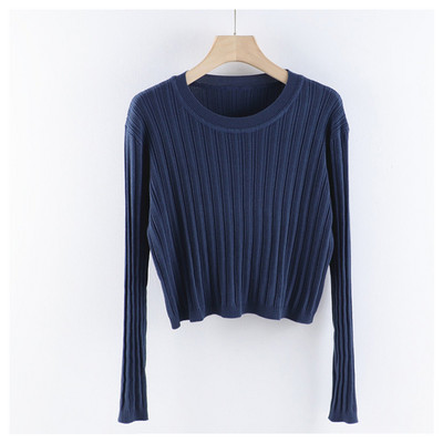 Γυναικείο πουλόβερ με στρογγυλή λαιμόκοψη Λεπτό μοντέλο