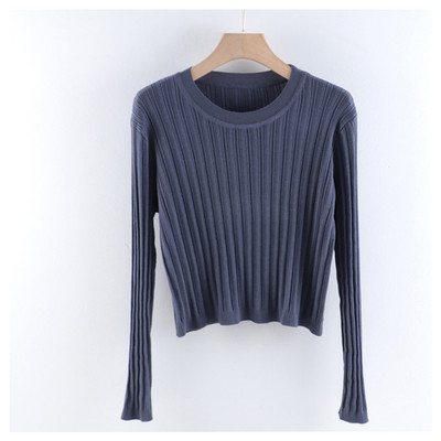 Γυναικείο πουλόβερ με στρογγυλή λαιμόκοψη Λεπτό μοντέλο